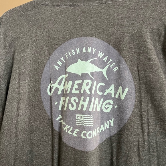 AFTCO Men's Charcoal Long Sleeve Tee - Picture 3 of 4